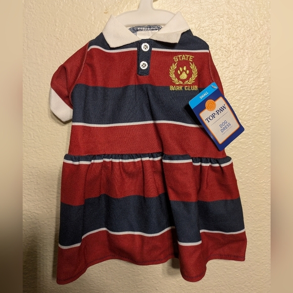 Top Paw Red and Blue Striped Fog Dress Nwt - Picture 2 of 4